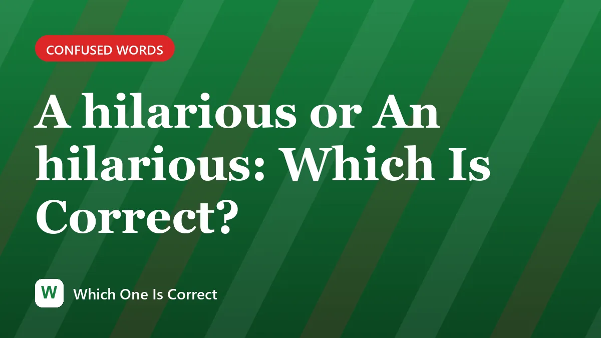 A hilarious or An hilarious: Which Is Correct?