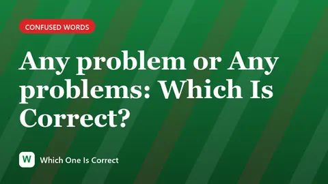 Any problem or Any problems: Which Is Correct?