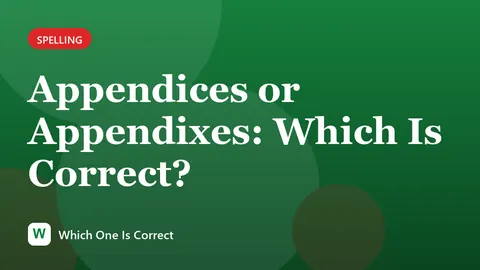 Appendices or Appendixes: Which Is Correct?