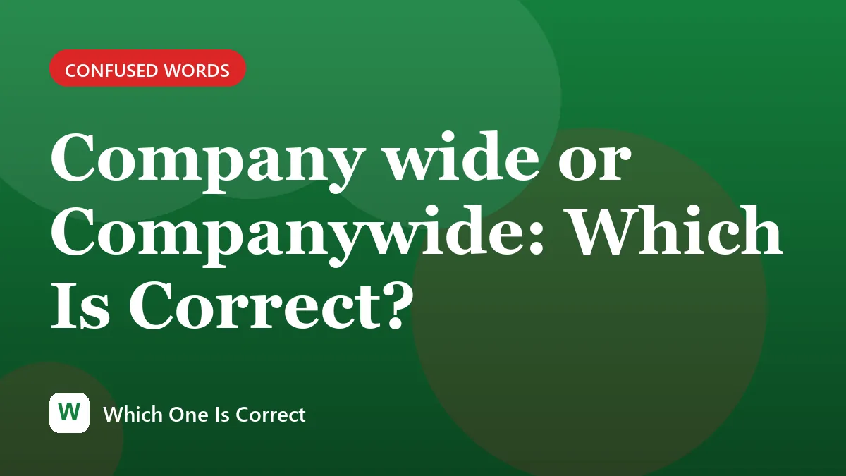 Company wide or Companywide: Which Is Correct?