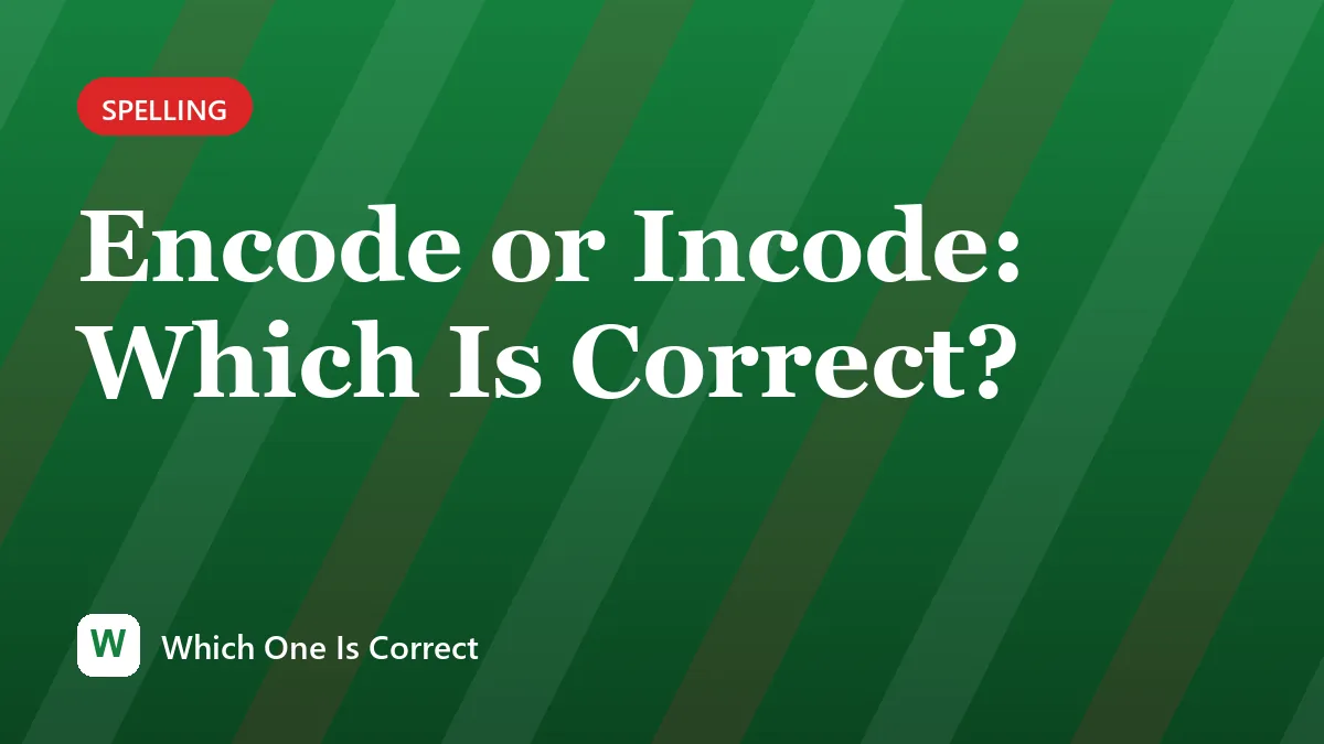 Encode or Incode: Which Is Correct?