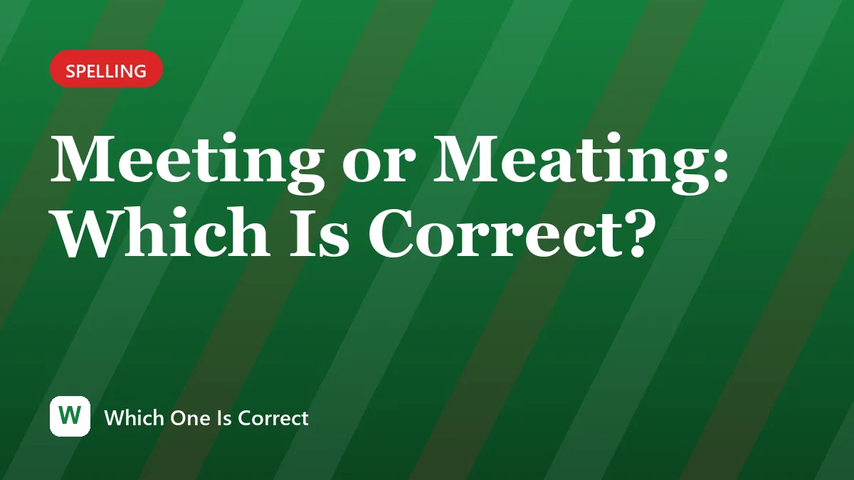 Meeting or Meating: Which Is Correct?
