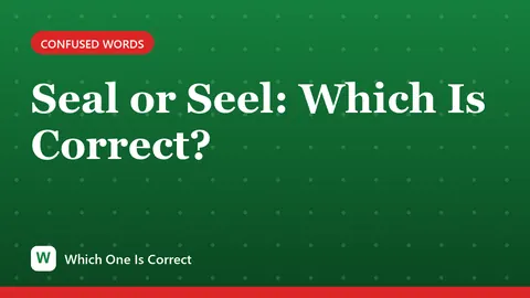 Seal or Seel: Which Is Correct?