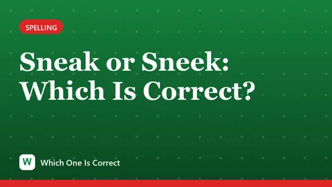Sneak or Sneek: Which Is Correct?