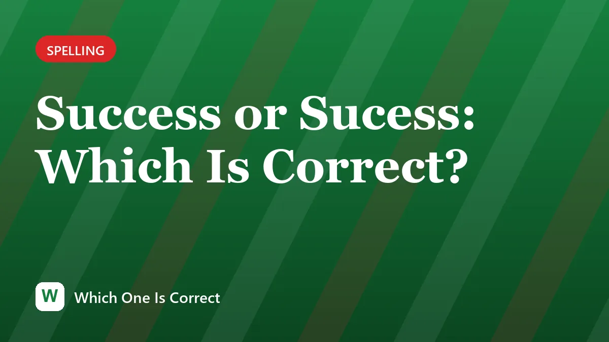 Success or Sucess: Which Is Correct?