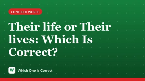 Their life or Their lives: Which Is Correct?