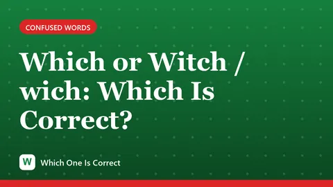 Which or Witch / wich: Which Is Correct?