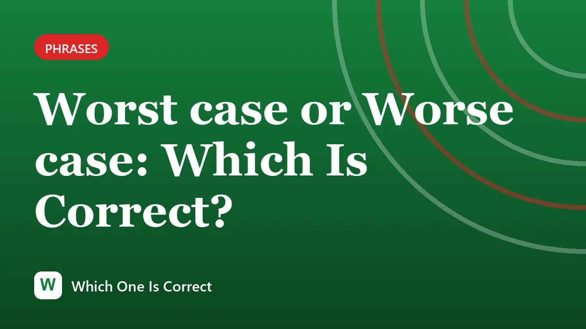 Worst case or Worse case: Which Is Correct?